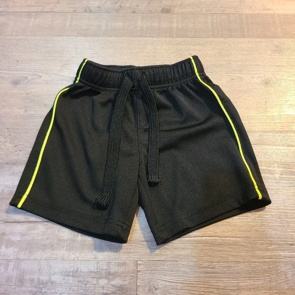 Old navy boy athletic shorts black with yellow striped sides